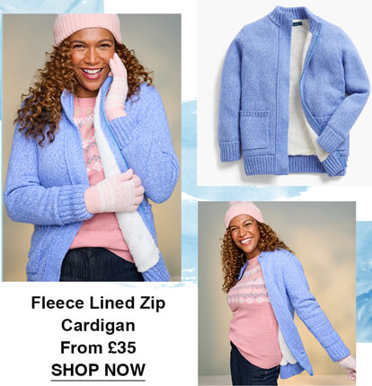 Fleece Lined Zip Cardigan - LD466